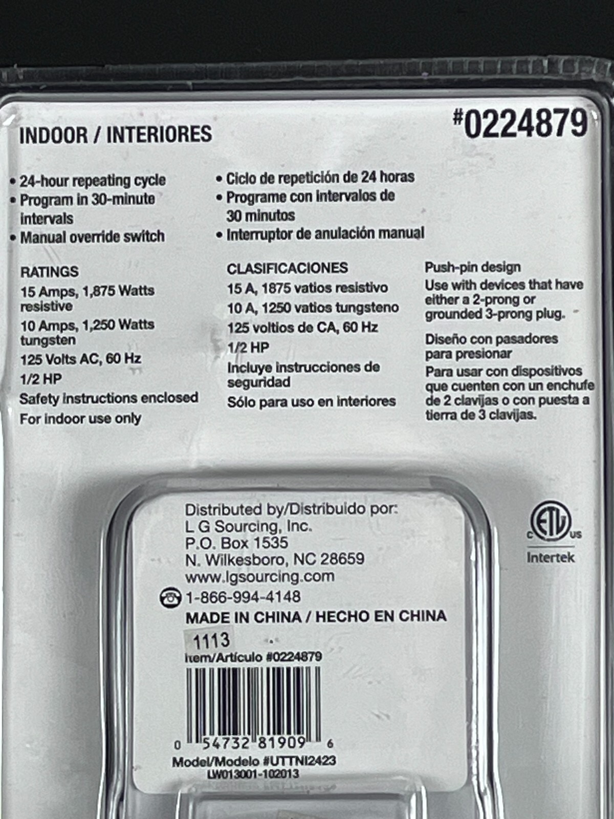 Outlet Timer 0224879 New Factory Sealed Package - Utilitech