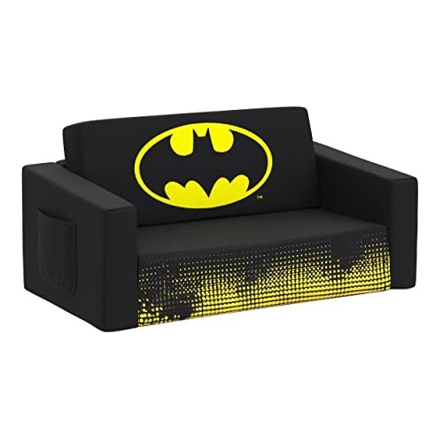 Batman Cozee Flip-Out Sofa - 2-in-1 Convertible Sofa to Lounger for Kids by Delt