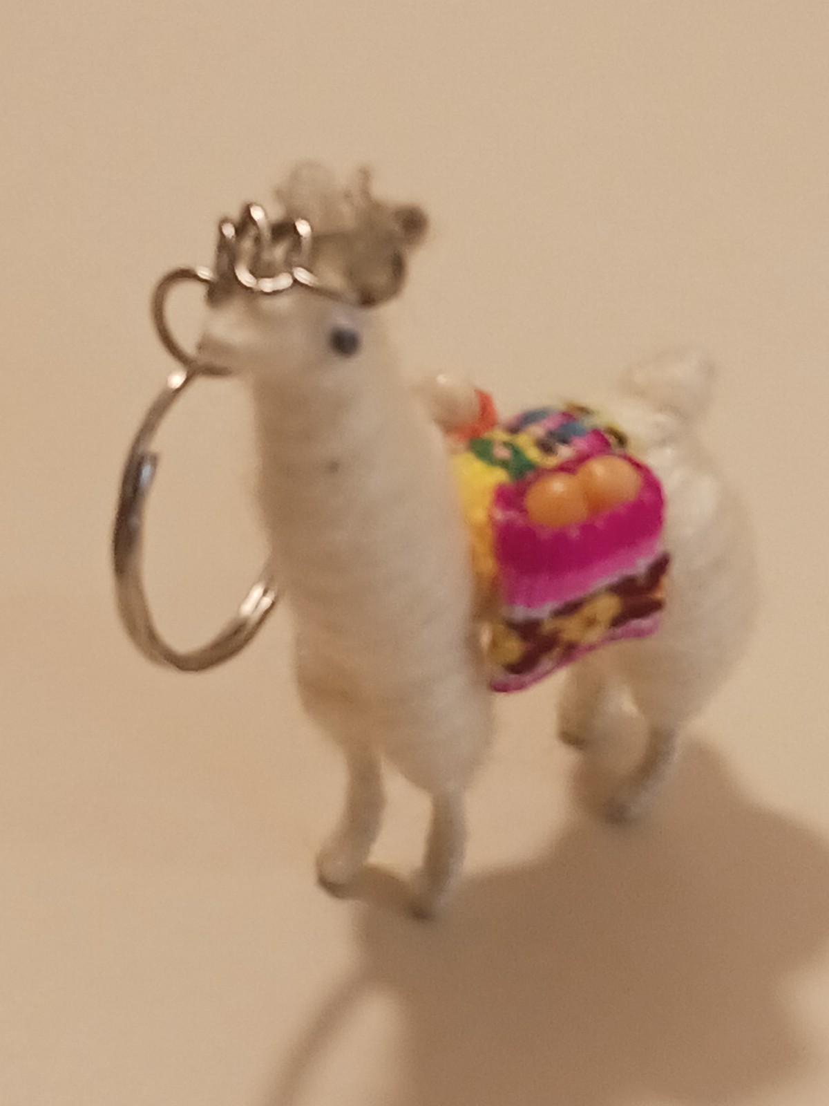 Peruvian Llama Alpaca Wool Keychain Handmade Artisan Souvenir Gift Charm Posable