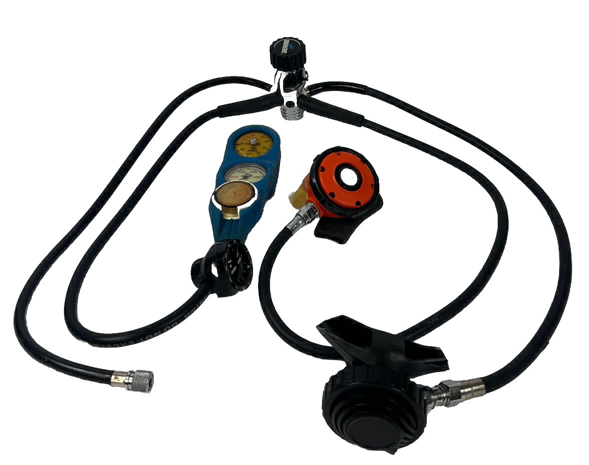 Sherwood Scuba Regulator Set Oceanic Octopus Gauge Compass Vintage Beuchat