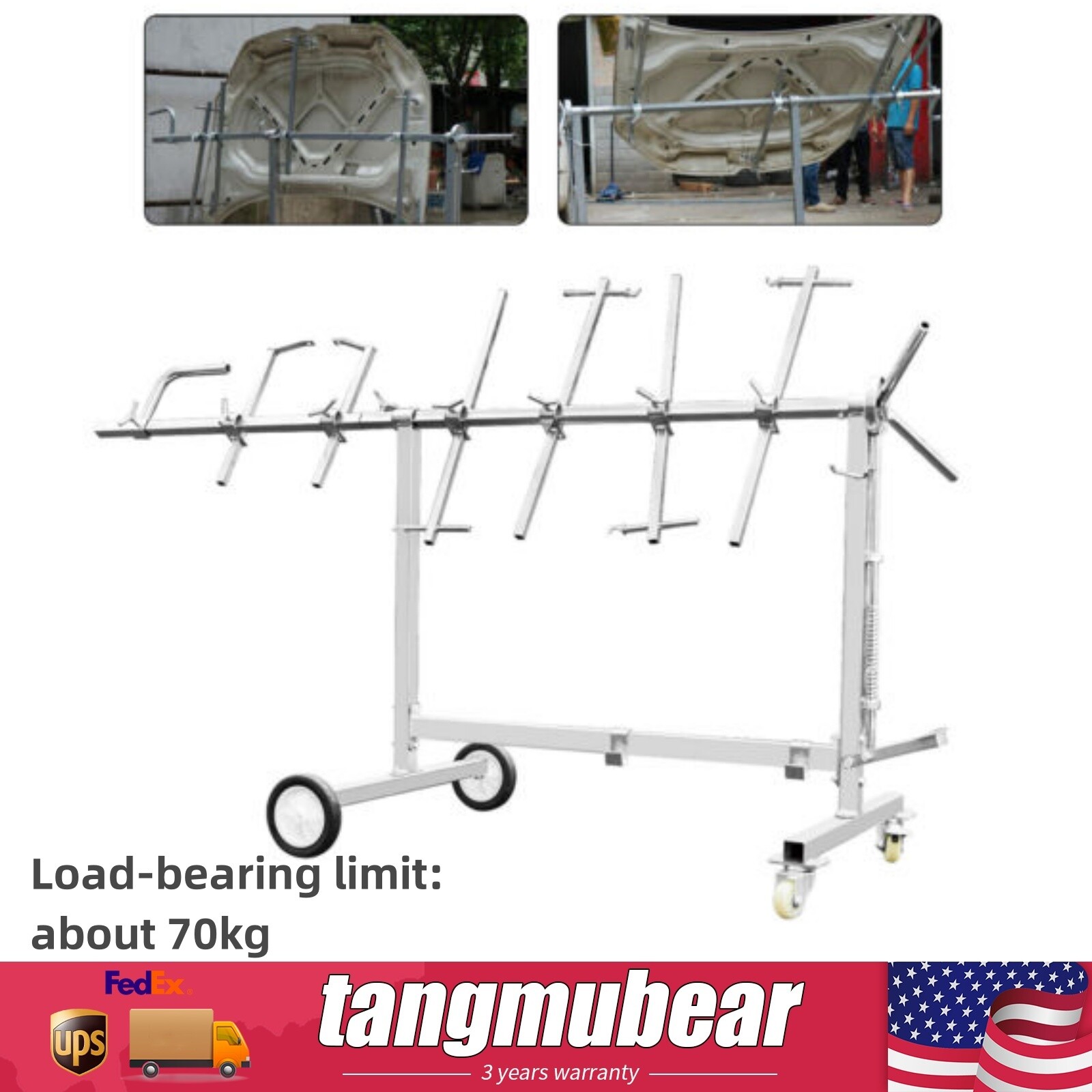 Auto Spray Painting Stand Body Shop Paint Booth Hood Parts Tool Rack 70kg