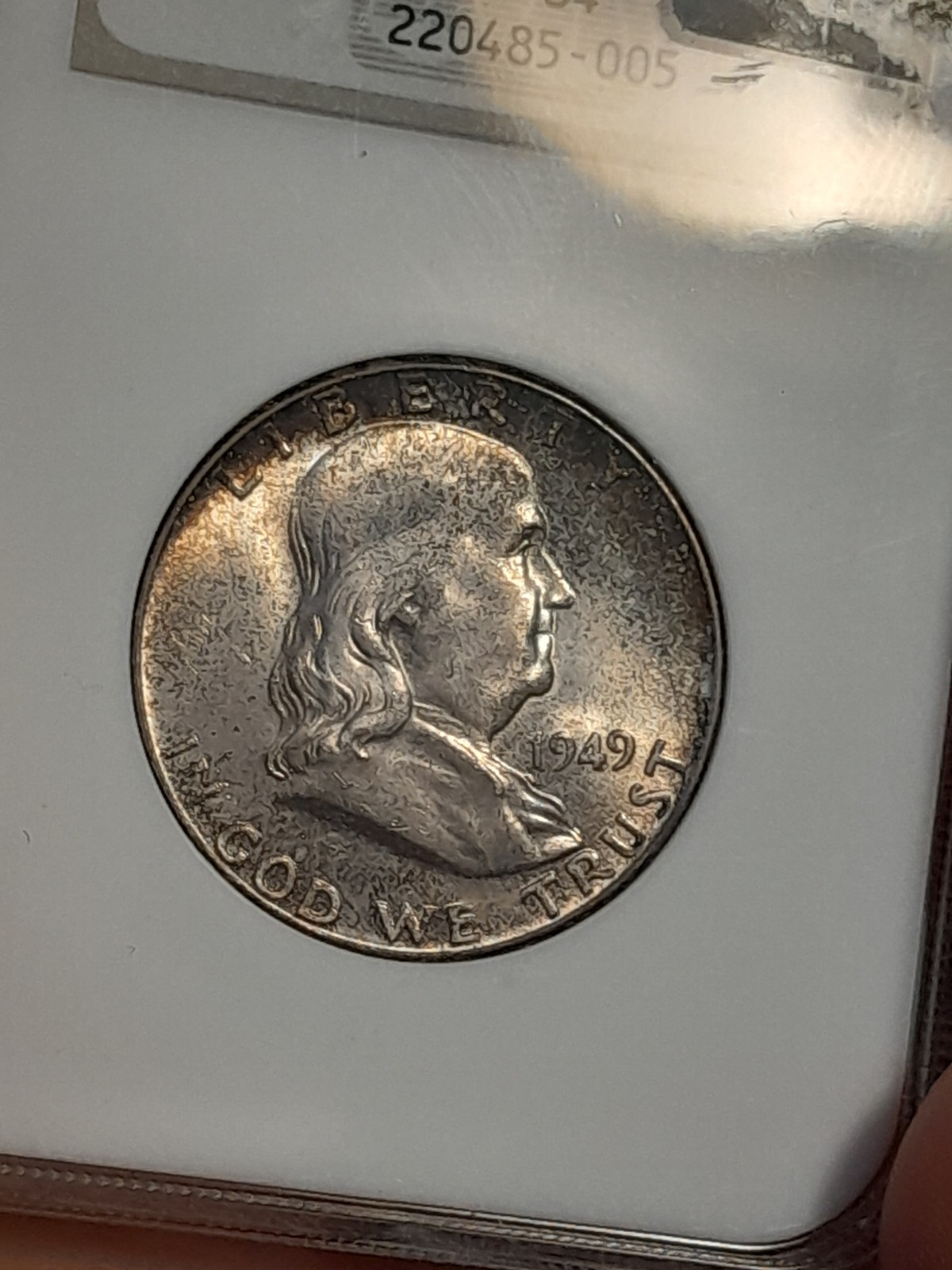 1949 Franklin Half Dollar Toned NGC MS64