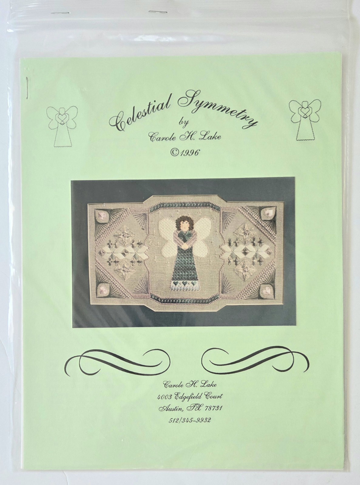 CAROLE LAKE CELESTIAL SYMMETRY NEEDLEPOINT PATTERN BOOKLET, UNUSED