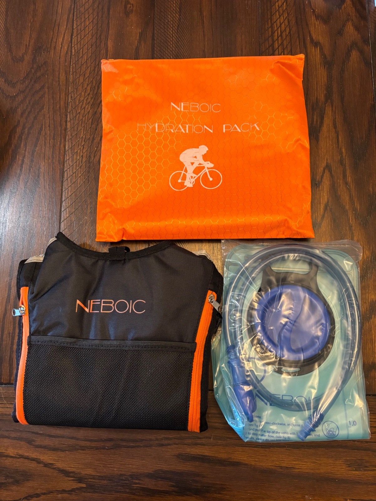 Neboic Hydration Backpack Pack with 2L Hydration Bladder Black & Orange