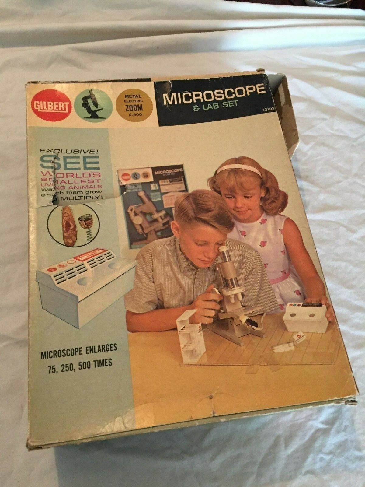 VINTAGE GILBERT Microscope & Lab Set Kit in Original Box COOL Science