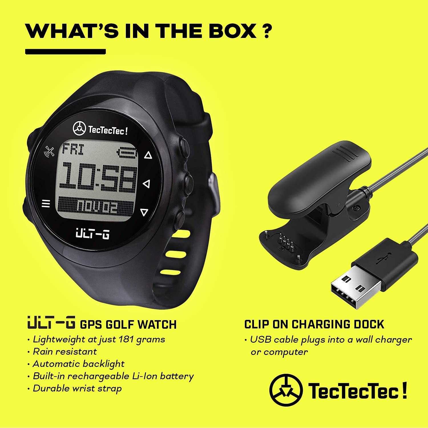 ULT-G Stylish, Lightweight and Multi-Functional Golf GPS Watch, Durable Wrist...