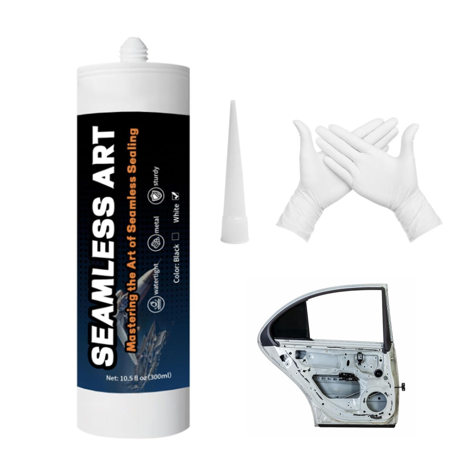 White Professional Automotive Seam Sealer, Polyurethane Seam Sealer Automotiv...
