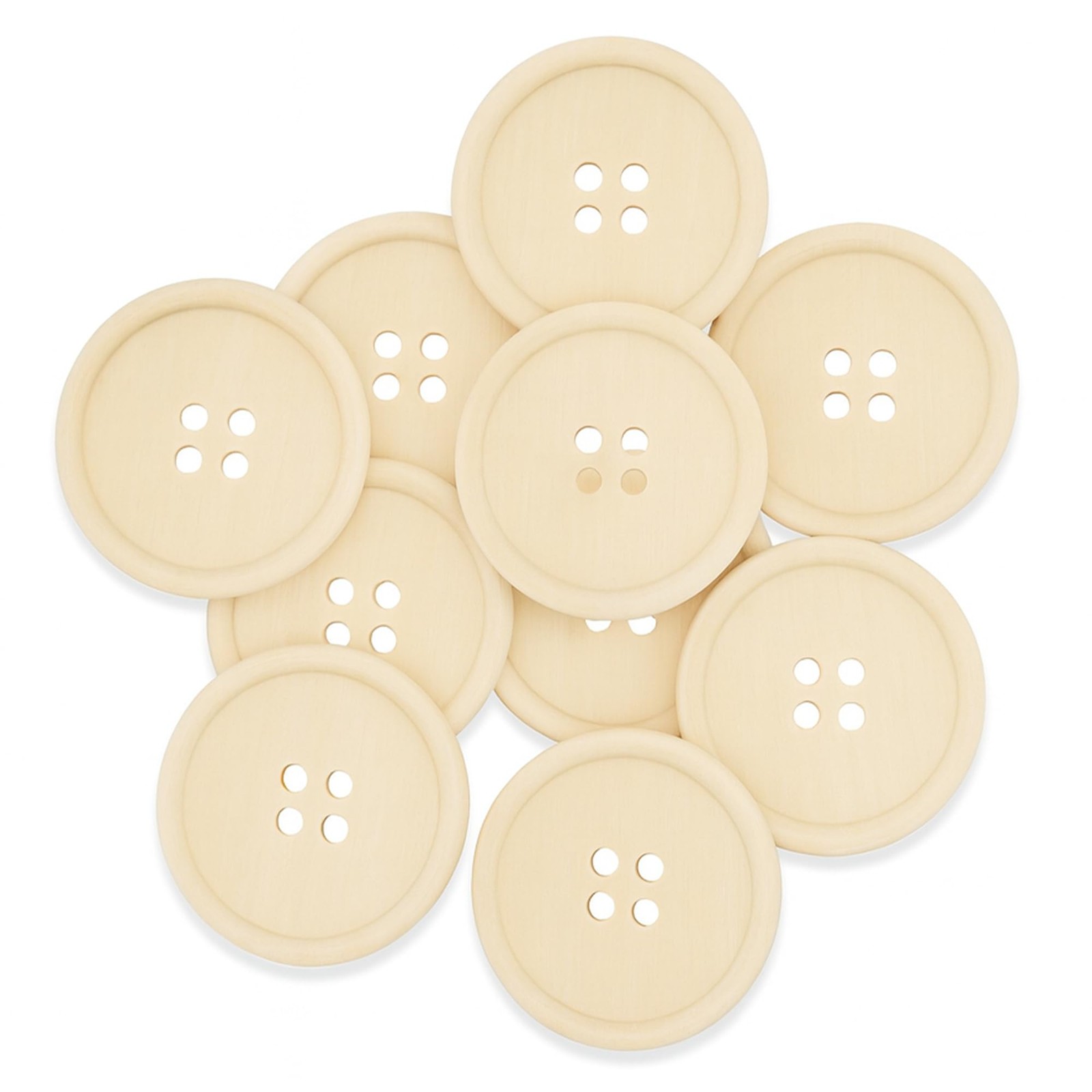 Mandala Crafts Large Wooden Buttons for Sewing - 30 1 1/4 Inches, Natural