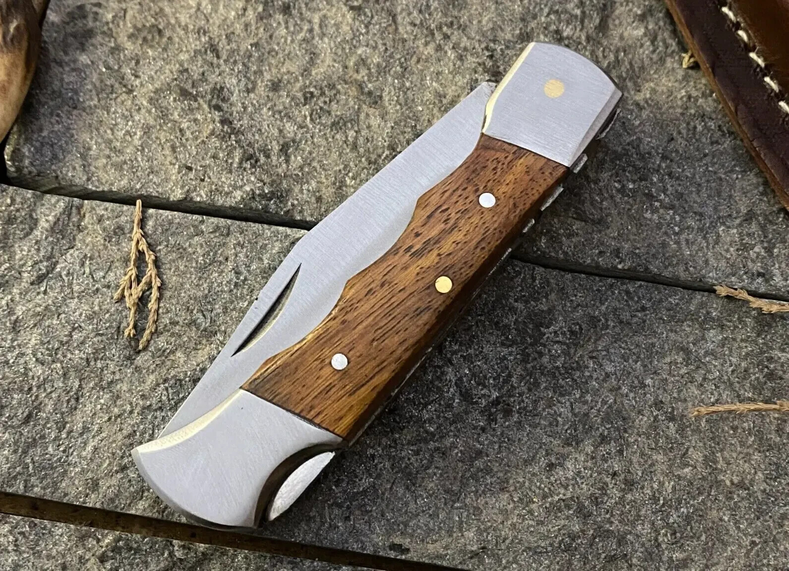 SHARD™ CUSTOM HAND FORGED STEEL EDC LOCKBACK FOLDING POCKET KNIFE W/Sheath