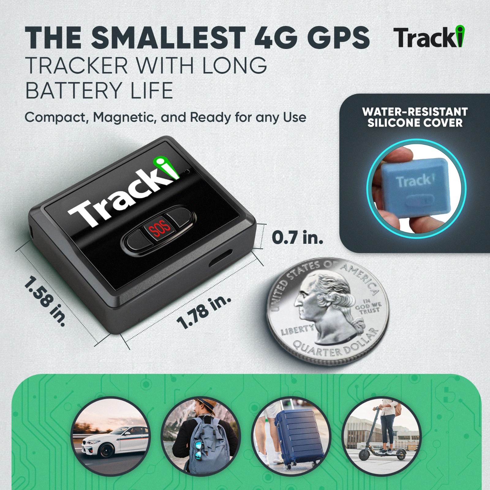 Tracki GPS Tracker for Vehicles – Real-Time 4G LTE includes 2 YEAR SUBSCRIPTION