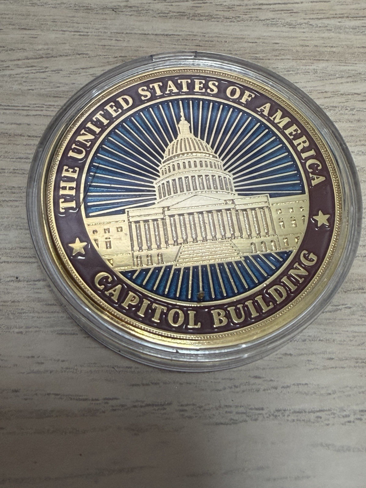 US Capital Building / Statue Of Freedom Challenge Coin In Plastic Case