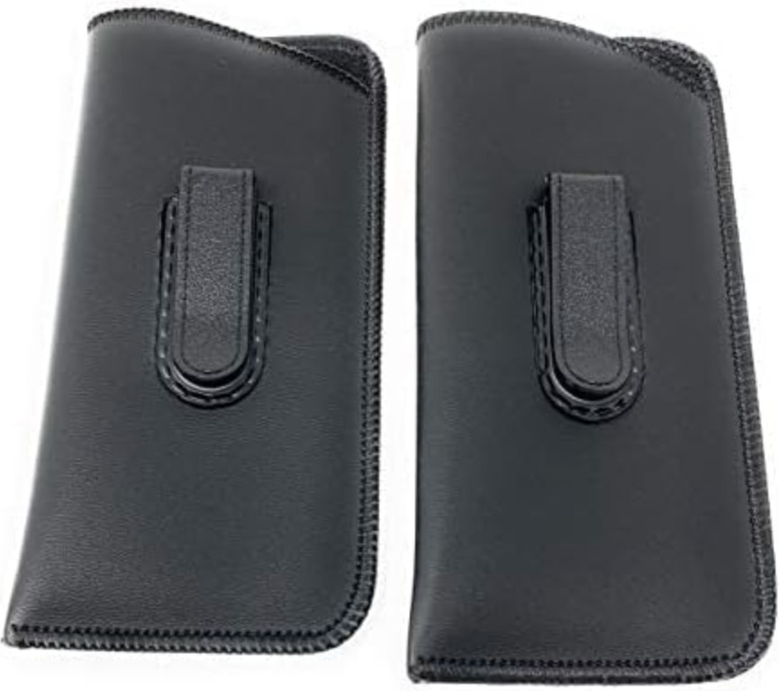 Soft-Lined Vertical Clip Pocket Eyeglass Case Black - Slip-in Protector 2-Pack