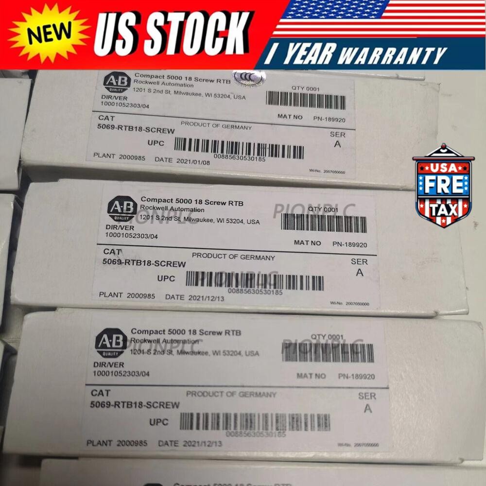 New Sealed AB 5069-RTB18-SCREW Compact 5000 18-Screw in box US Free Tax