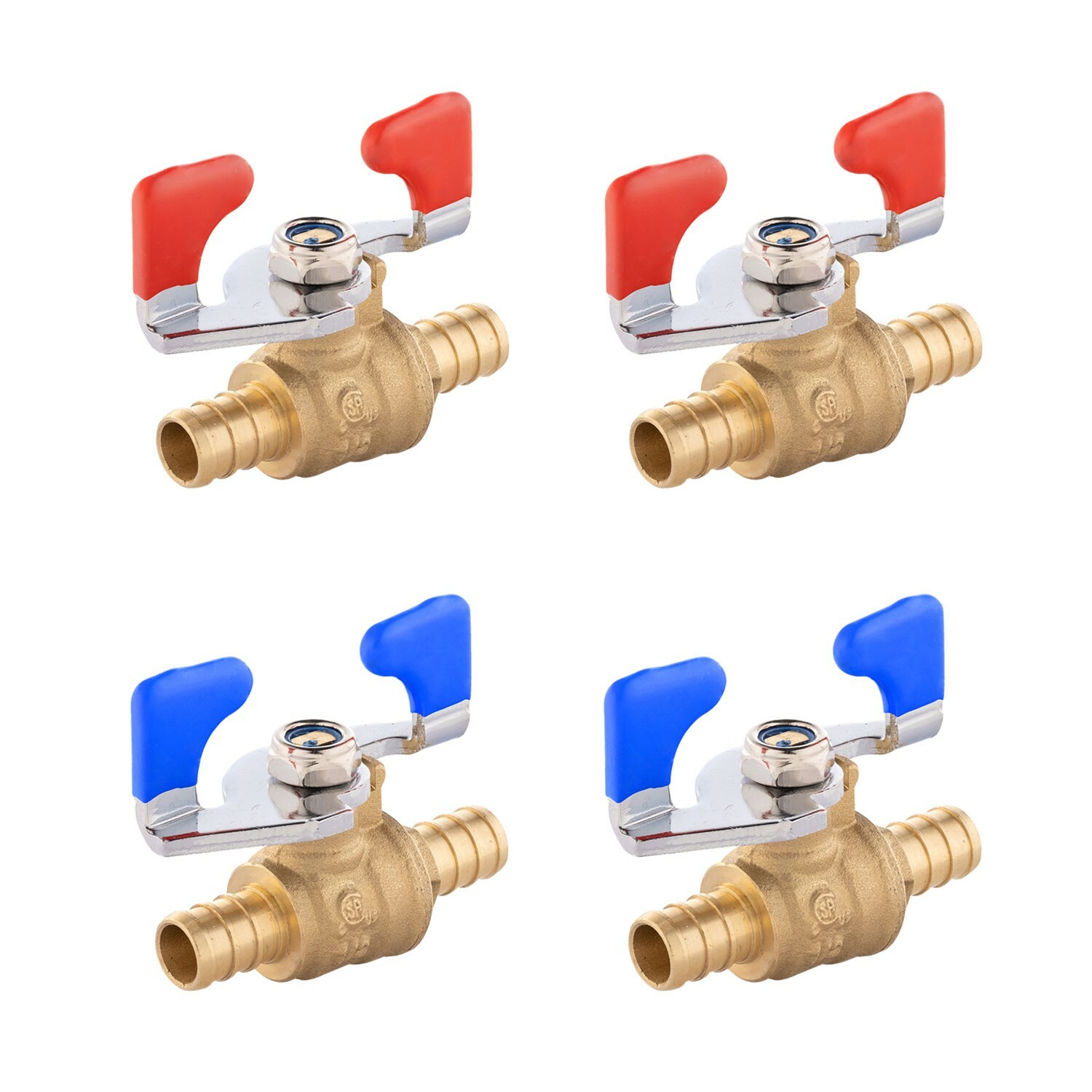 EFIELD 4PCS 1/2" BARB PEX FULL PORT SHUT OFF  BALL VALVE HOT AND COLD LEAD FREE