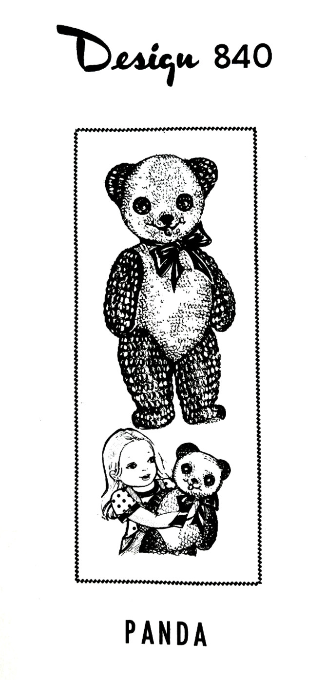 Panda Bear Crochet Pattern 840 (Reprint)