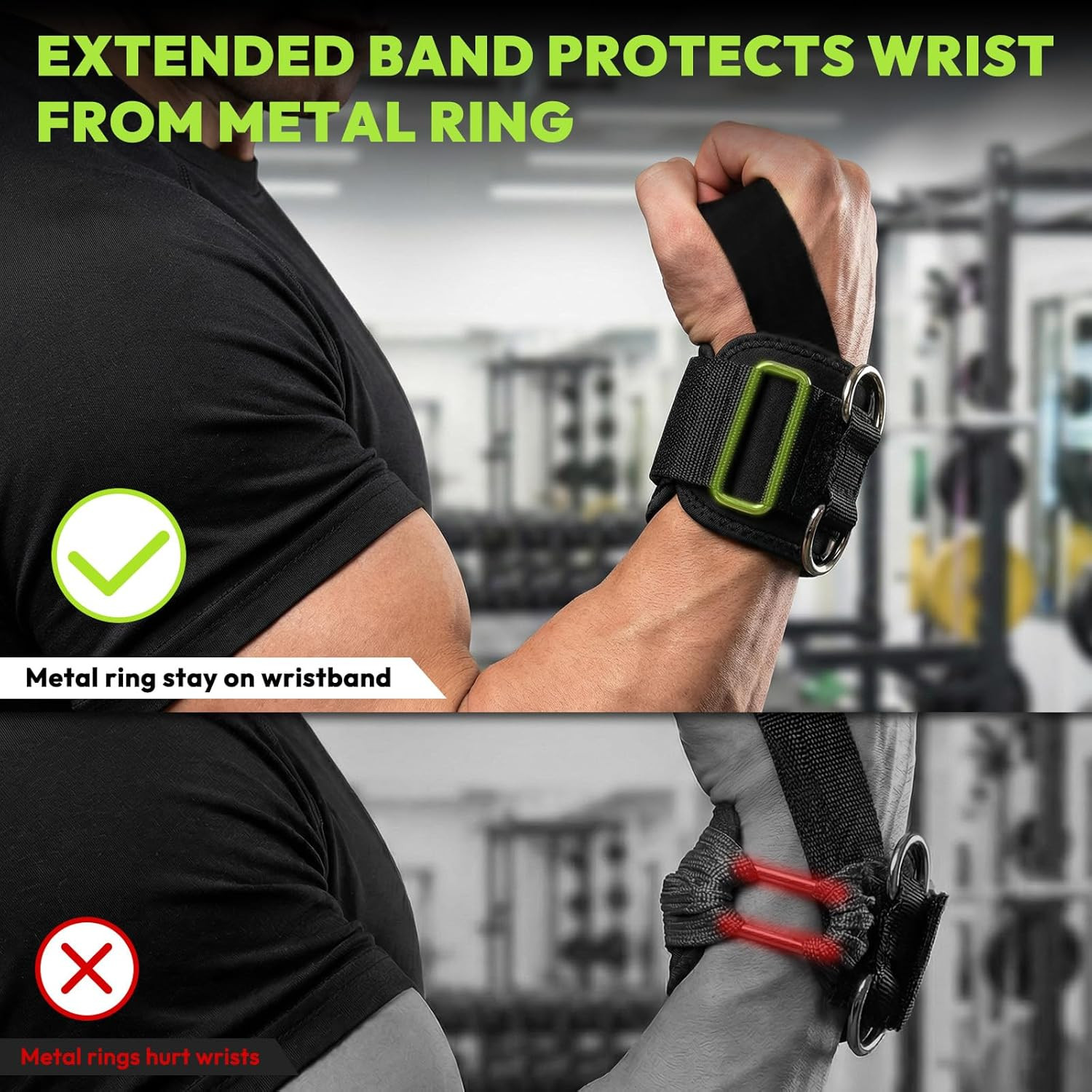 Premium Weight Lifting Straps with D Ring, Extra-Long & Thick for Enhanced Grip