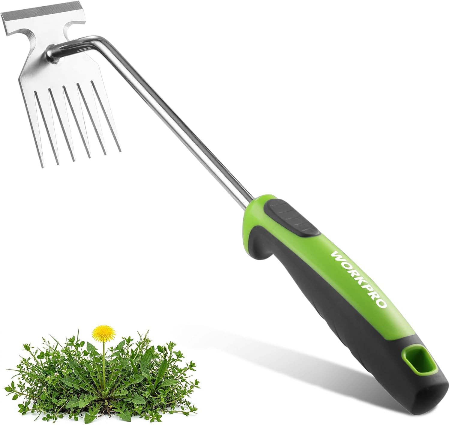 WORKPRO 15-Inch Weed Puller Tool, 6-Tine Heavy Duty Deep Root Remover