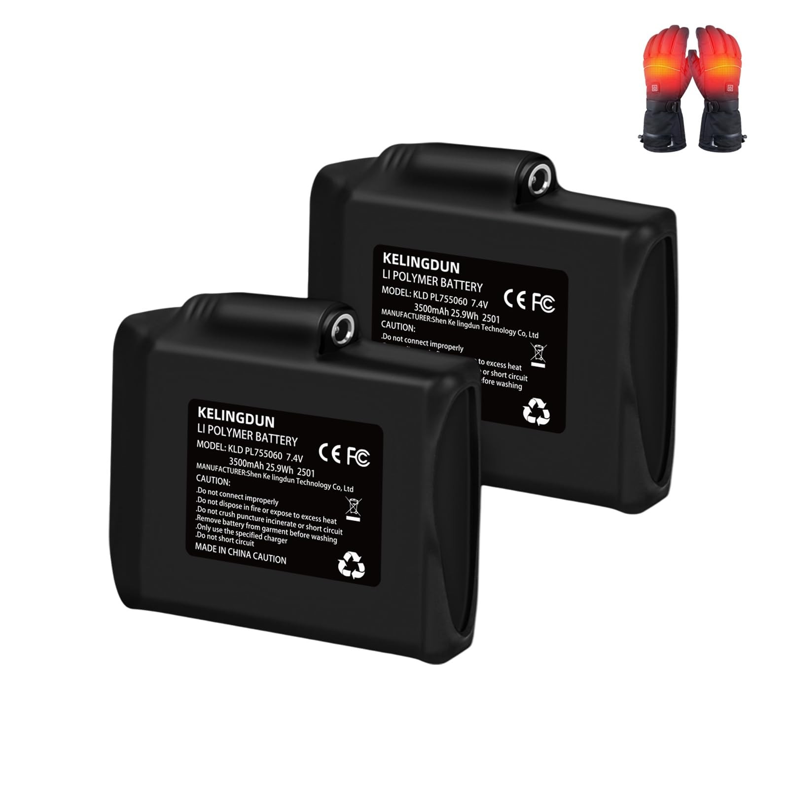 Kelingdun 2pcs 7.4V 3500mAh Lithium Polymer Batteries.Rechargeable Li-Polymer...