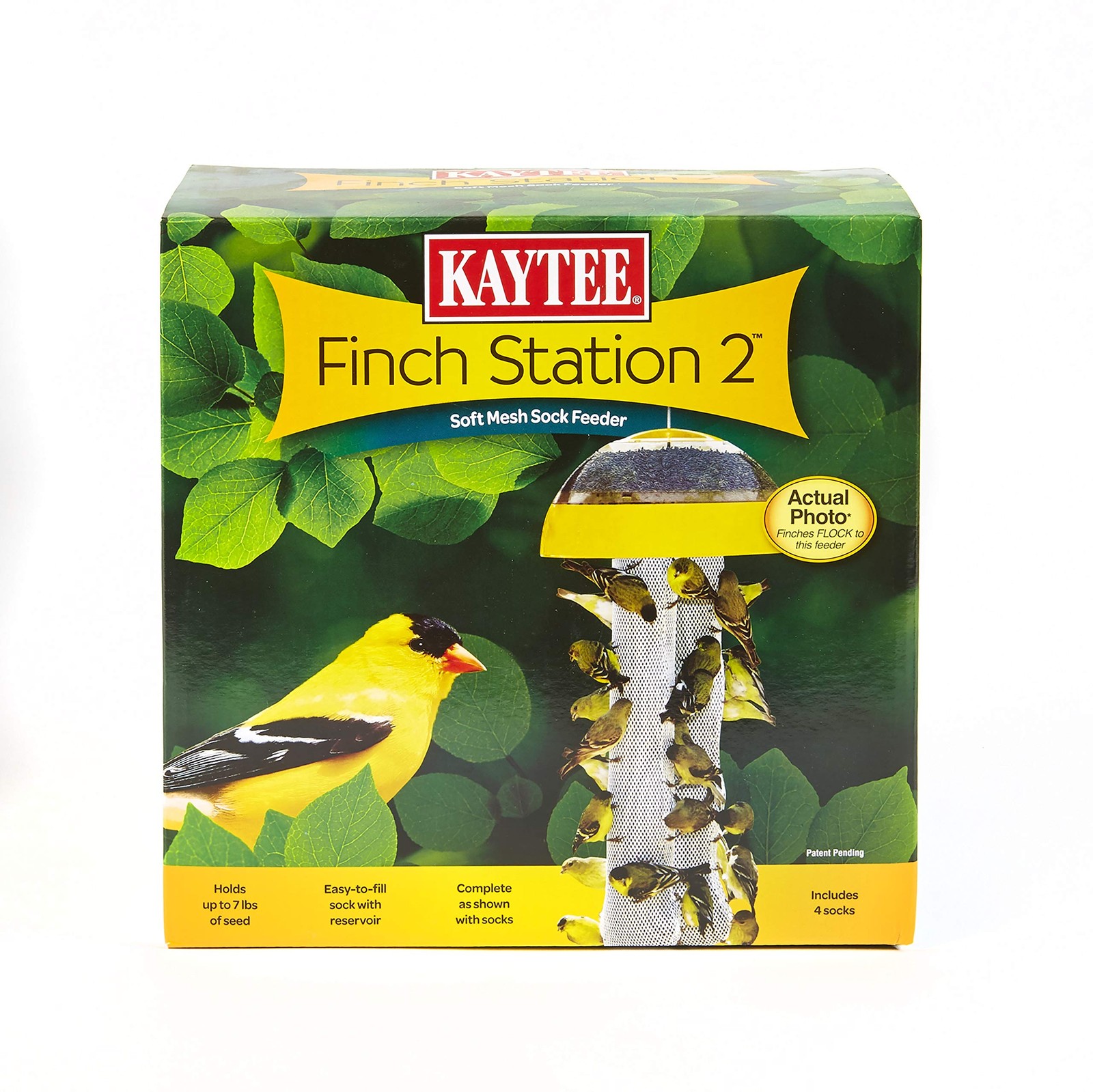Kaytee Wild Bird Finch Station 2 Soft Mesh Sock 2 Count (Pack of 1), Yellow