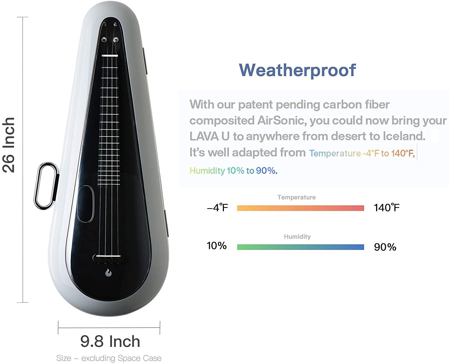 LAVA U Optional Finishes/Carbon Fiber Acoustic/ElectricFreeBoost Concert Ukulele