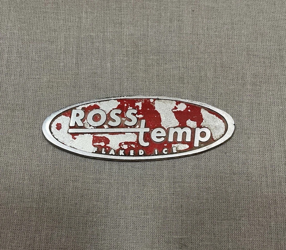 Vintage Ross Temp Flaked Ice Emblem For Machine