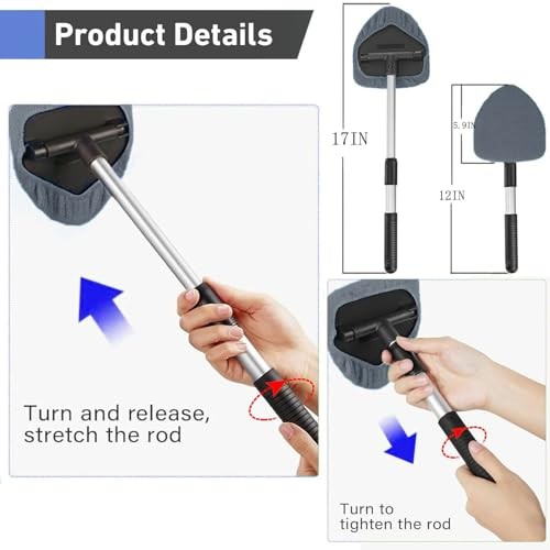 Windshield Cleaning Tool, Car Window Cleaner Windshield Cleaner with 4 Gray