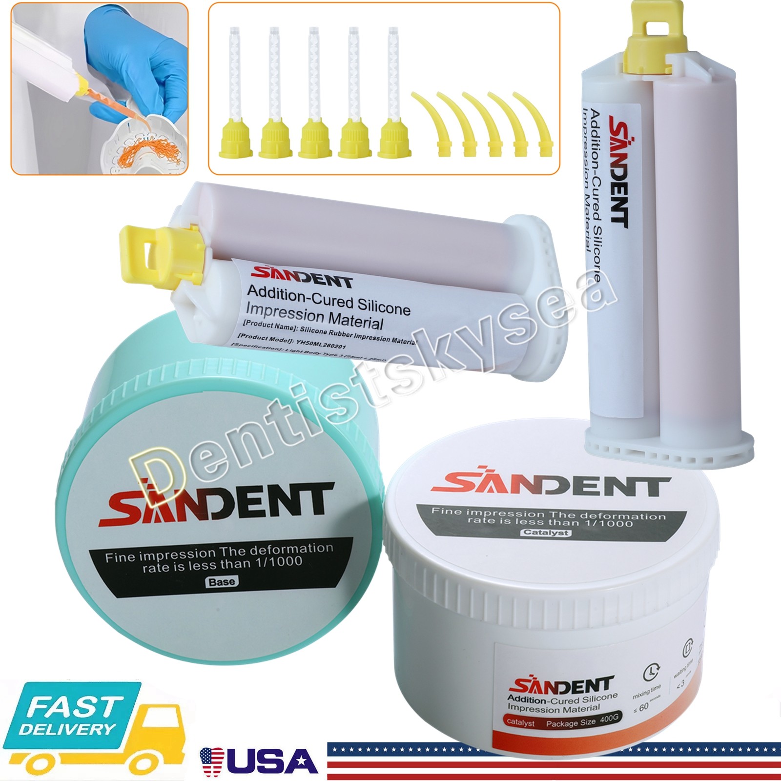 Dental Putty Fast Set VPS Impression Material (Base & Catalyst) Heavy/Light Body