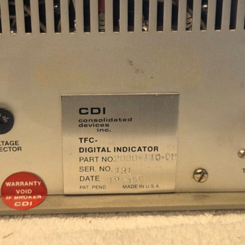 CDI Consolidated Devices TFC-Digital 2000-110-OH Computest Force Torque Tester