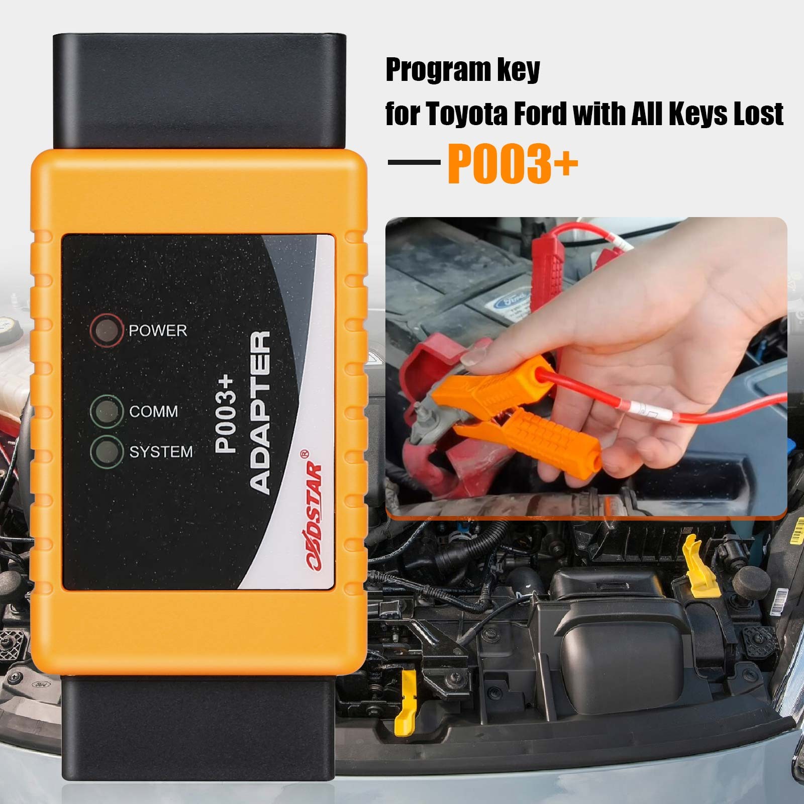 OBDSTAR P003+ AKL KIT Adapter with TOYOTA 8A Cable + For Ford All Key Lost Cable