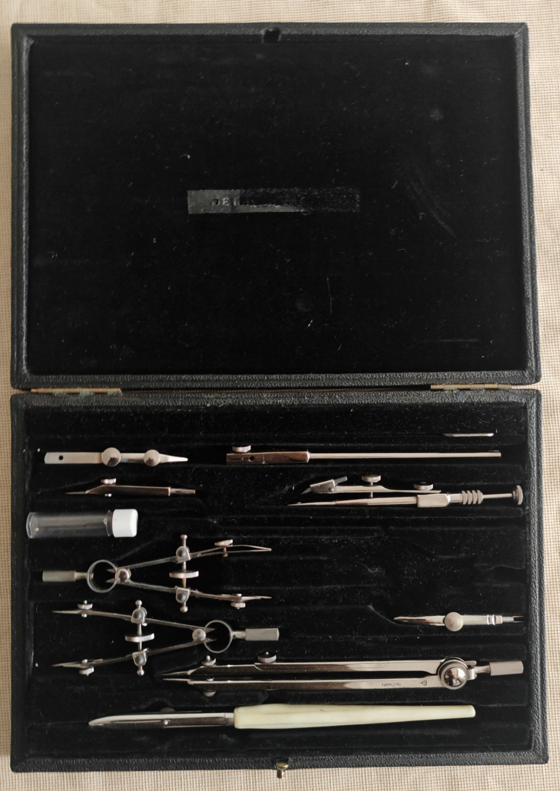 Vintage Harling London Technical Drawing Instrument Set Drafting Compass & Tool