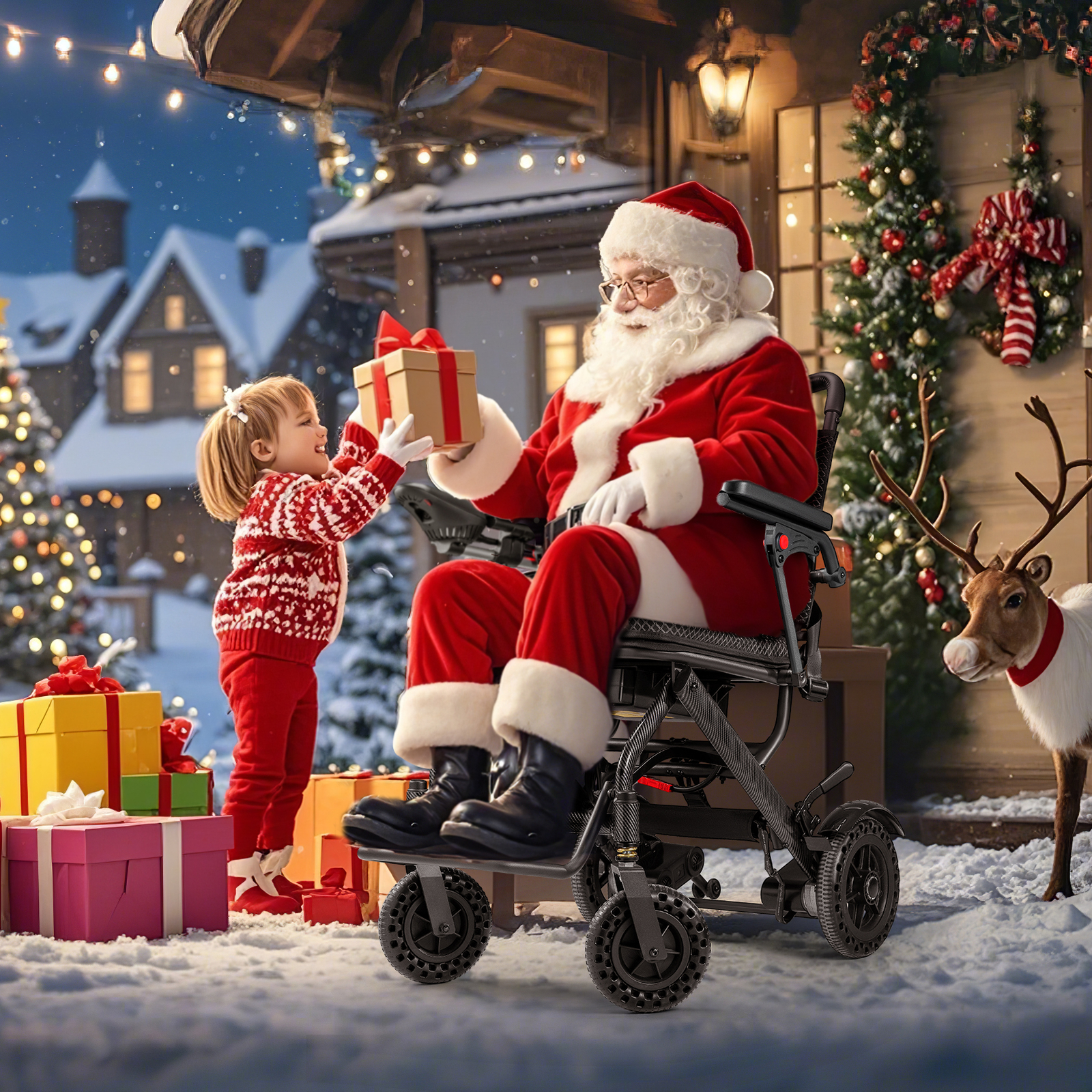 Lightweight 38Lb Foldable Electric Wheelchair Intelligent 300Lb All Terrain FDA
