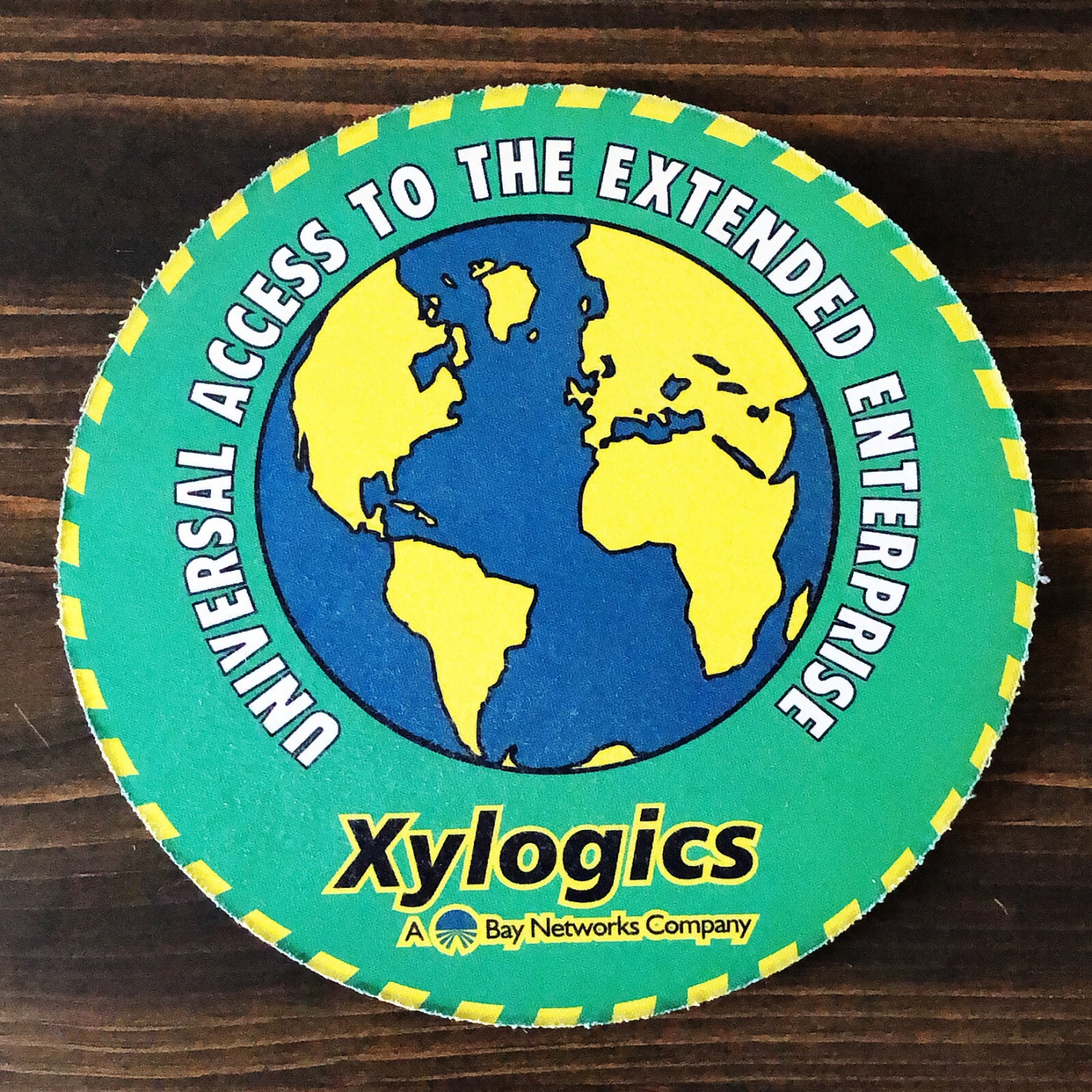 Vintage Xylogics (Bay Networks) Mouse Pad - Green 7 3/4" Round