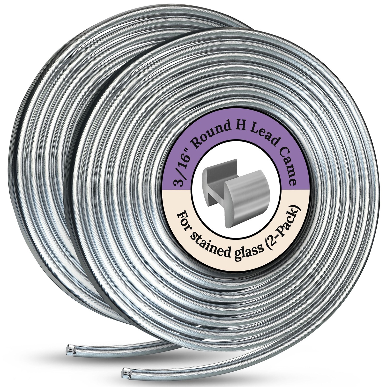 3/16'' Round H Lead Came for Stained Glass  12 Ft H Channel Lead Hobby Came f...