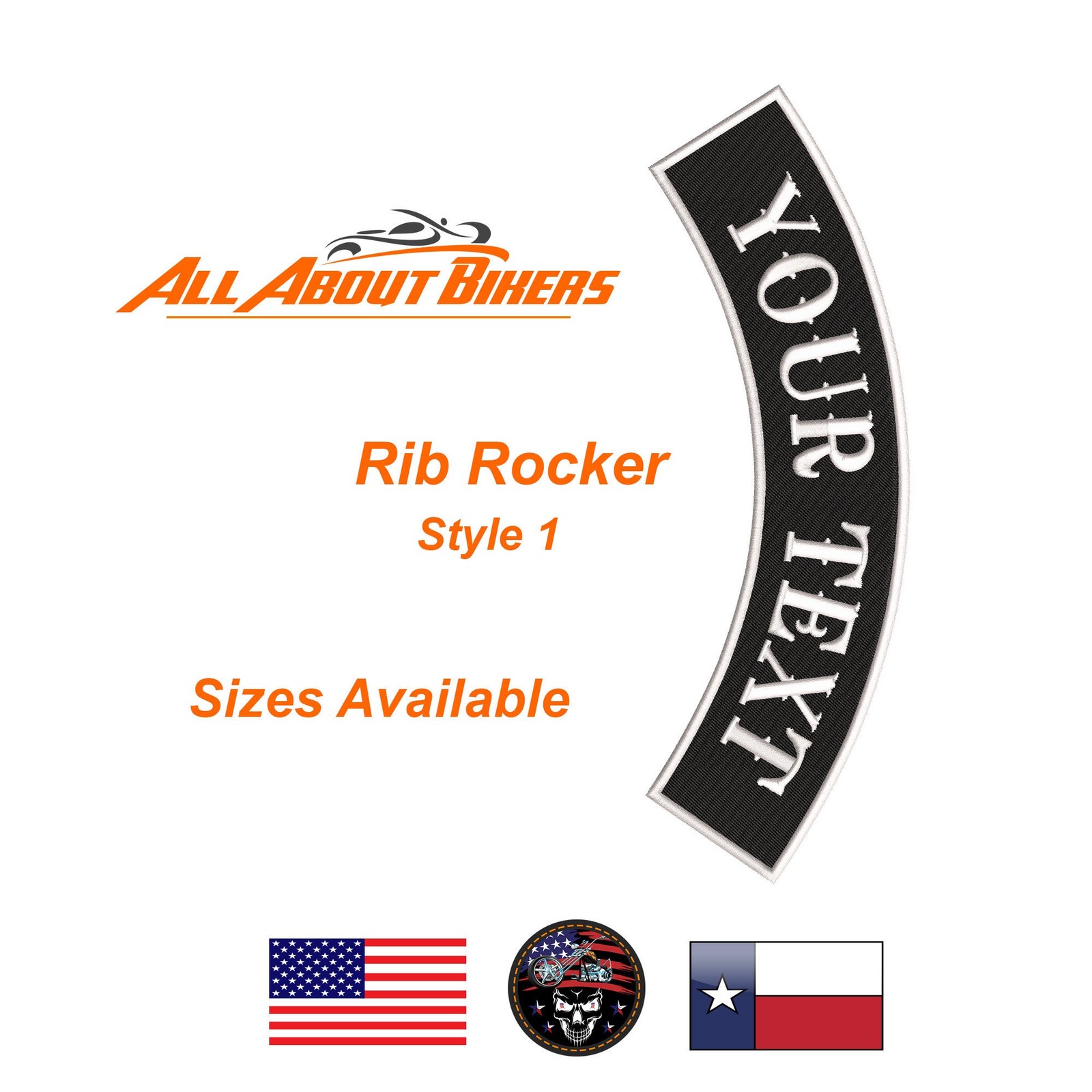 Rib Rocker Custom Embroidered Motorcycle Biker Patch 6" - 17" - ST2