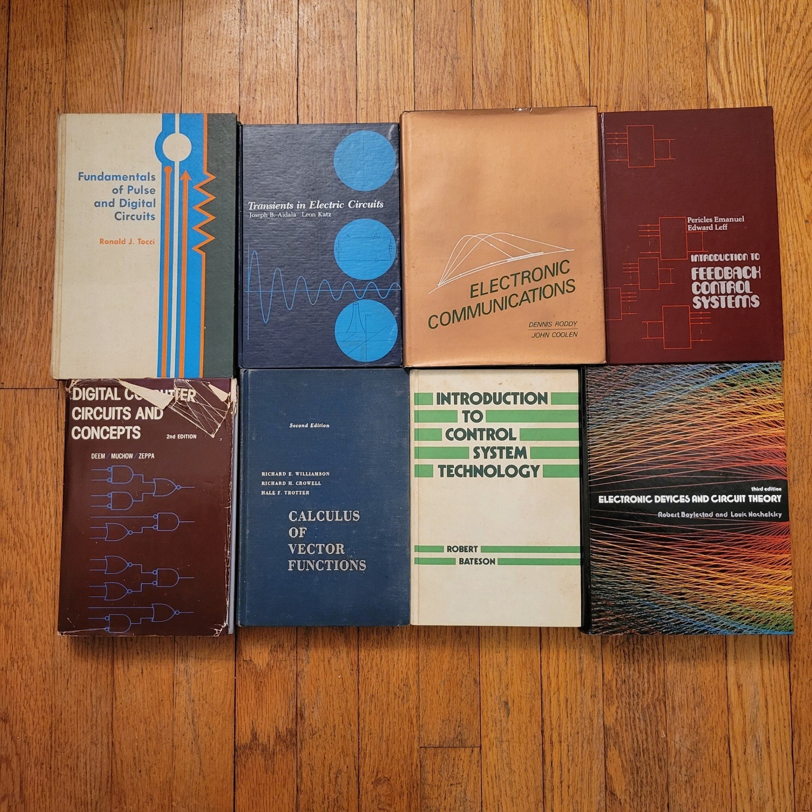 8 Vintage Engineering Textbook Lot Electronics Circuit Theory Control Systems