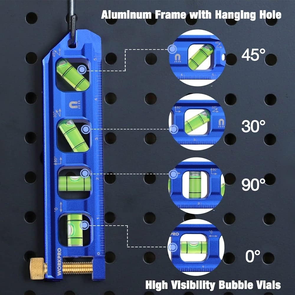 Professional 6.3-Inch Magnetic Level with Dual Measurement Scales and Vials