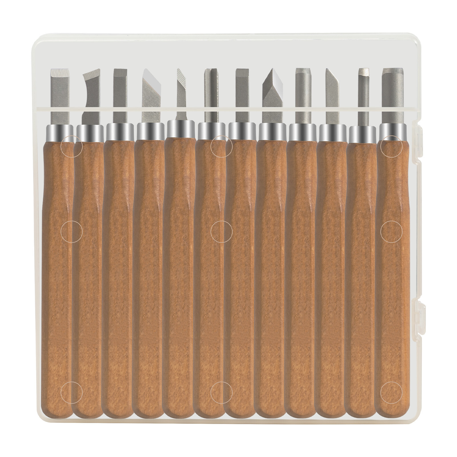 12Pcs Silver& Brown Carving Tools For Printmaking& Cork Carving W/ Storage Box