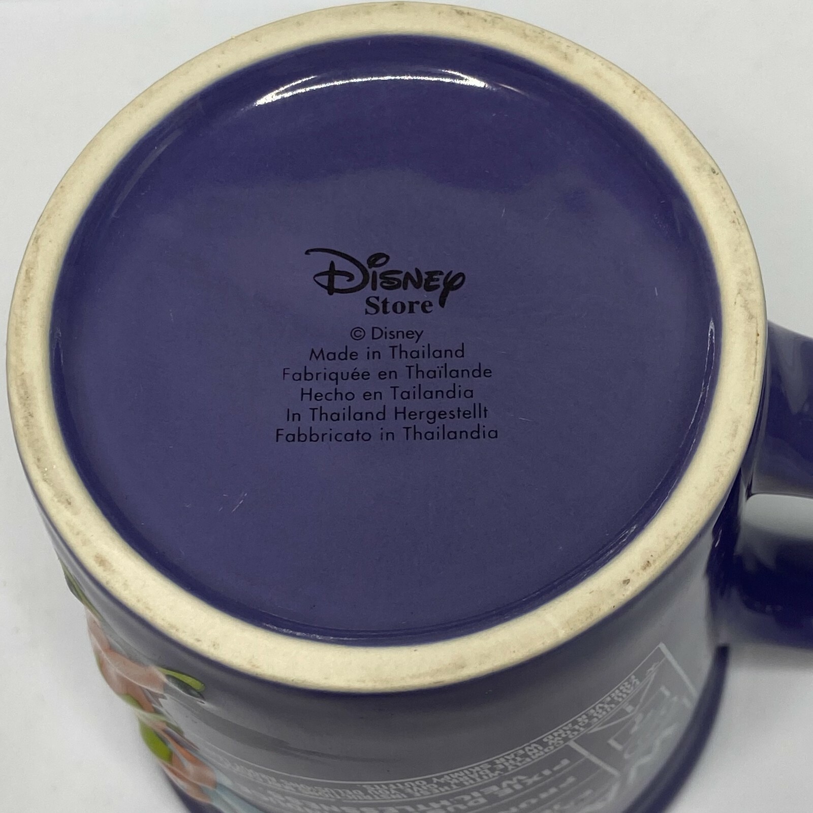 Disney Store Tinkerbell Warning Pixie Jealous Vanity Purple Coffee Tea Mug Cup