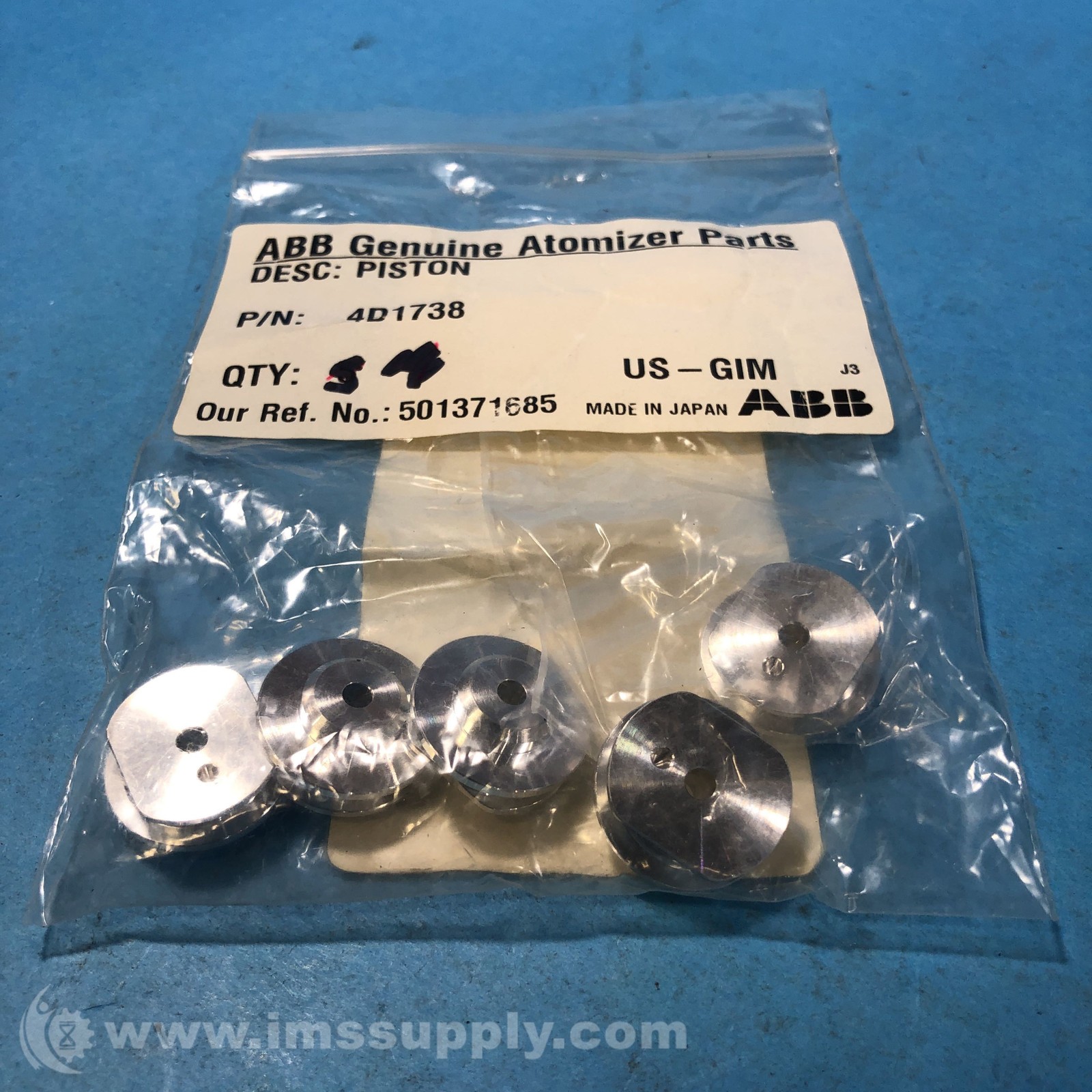 ABB 4D1738 Bag of 5 Pistons, for Cartridge Bell FNOB