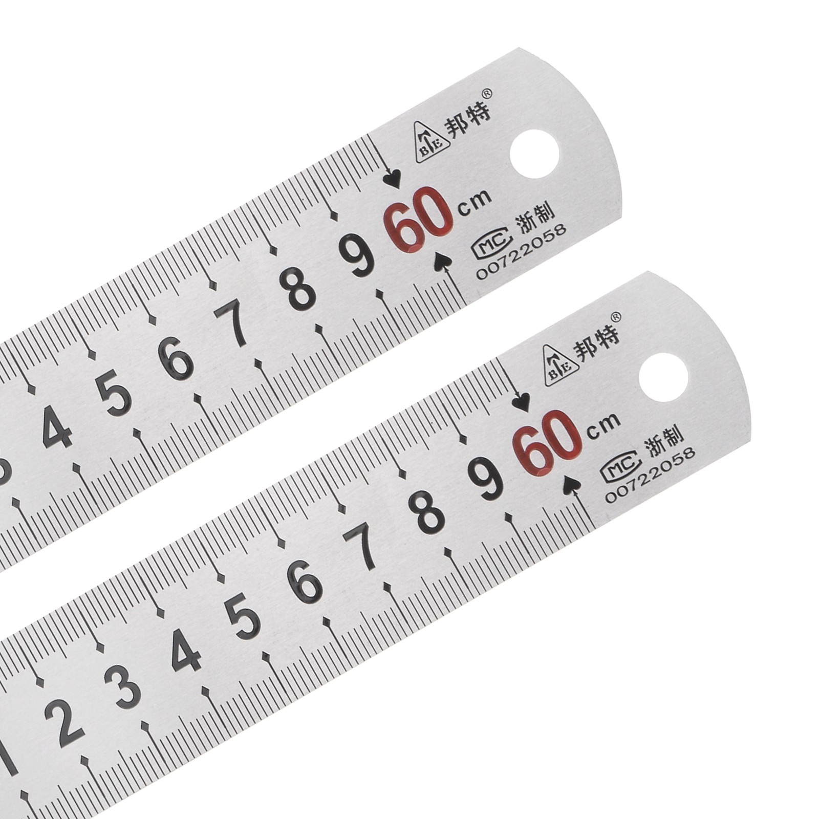 2Pcs 24" Stainless Steel Ruler Inch Metric Graduation 1.14" Wide Metal Ruler