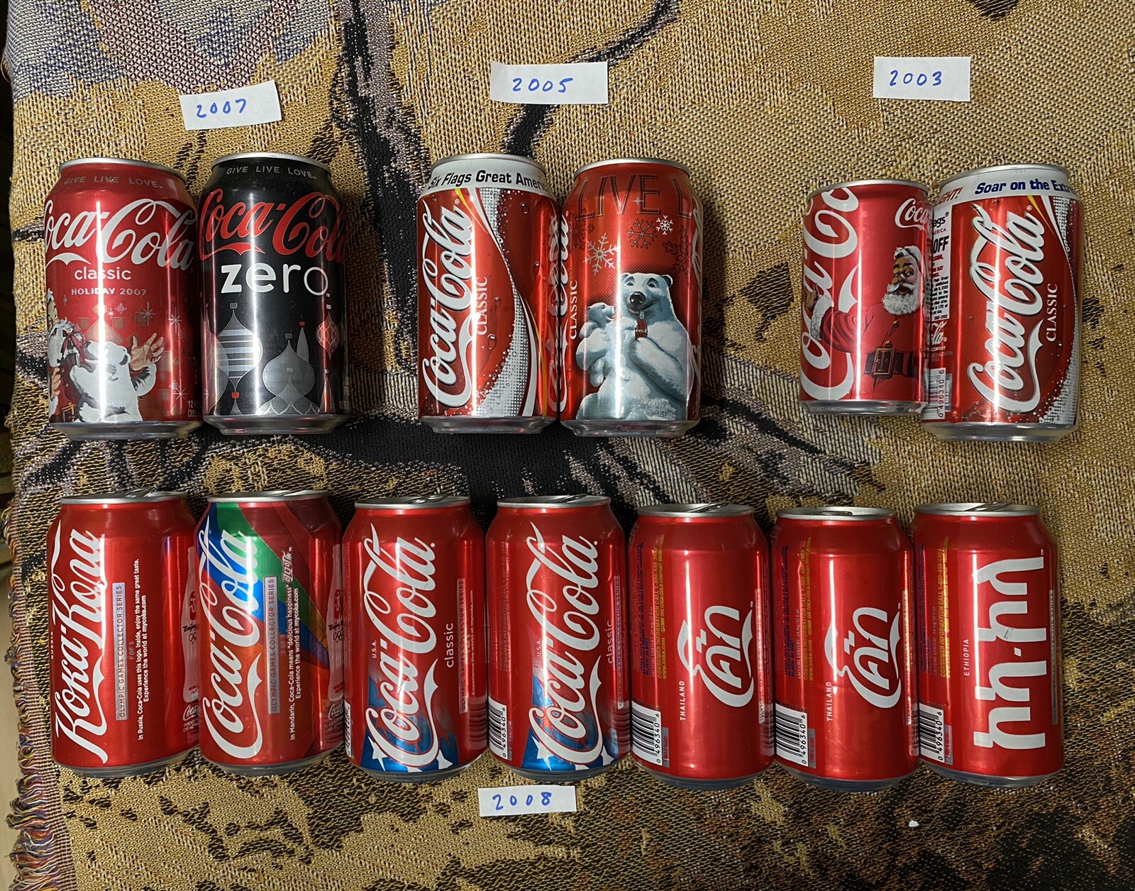 Coke, Coca-Cola Promo and/or Commemorative Soda Cans 2003-08 (sold Separately)