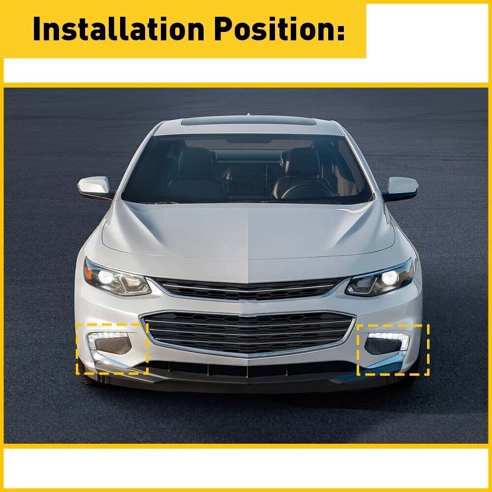Left & Right Front Fog Light Cover Bezel Trim Set For Chevrolet Malibu 2016-2018