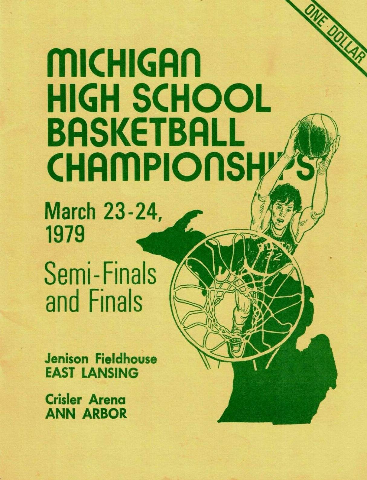 1979 Michigan High School Basketball Semi-Finals and Finals Program EX
