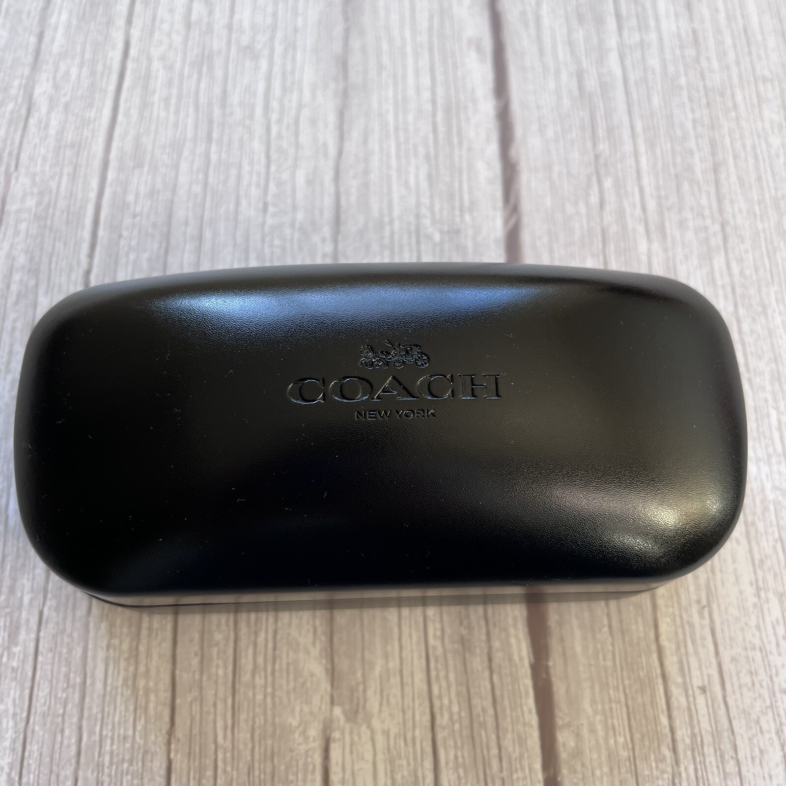 Coach New York Sunglasses Case Only Black Faux Leather Hardcase Clamshell