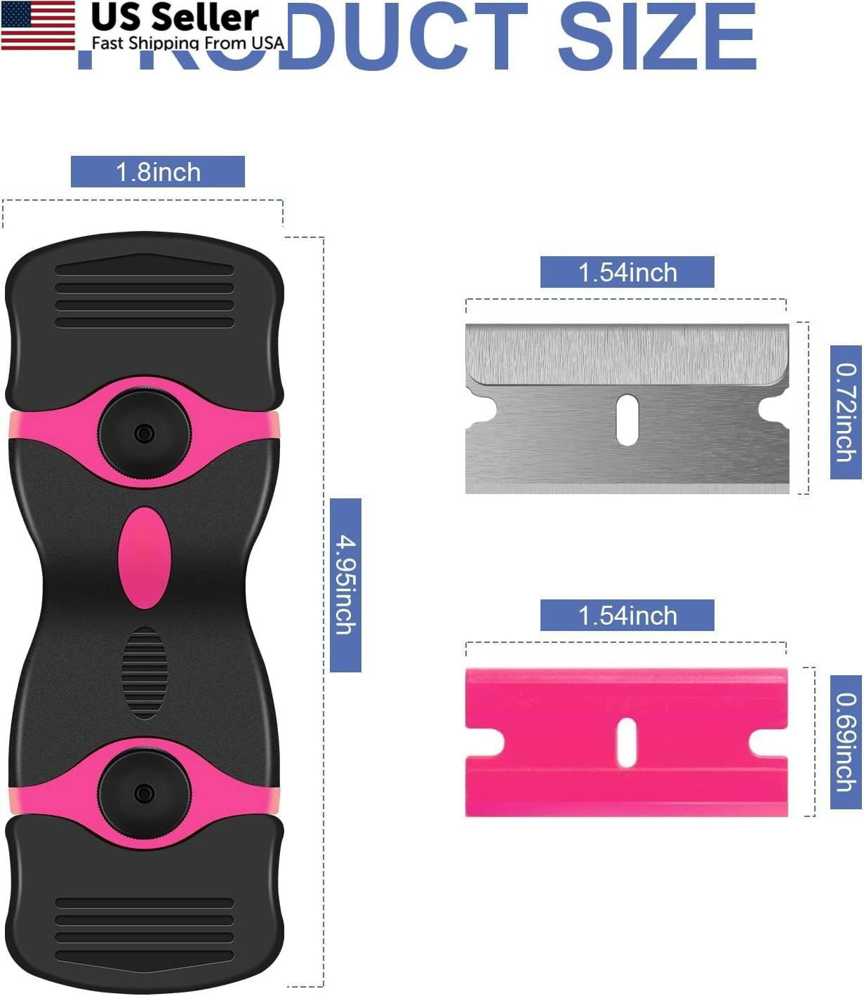 DEKEones Razor Blade Scraper, Double Edged Razorblade Scraping Tool with 10...