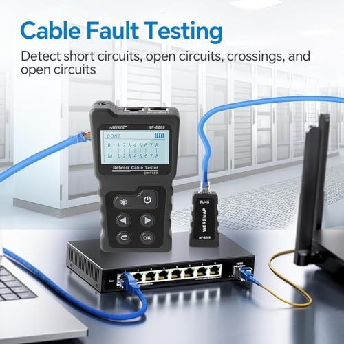 Network Cable Tester, Ethernet Cable Wire Tester with POE & NCV for NF-8209