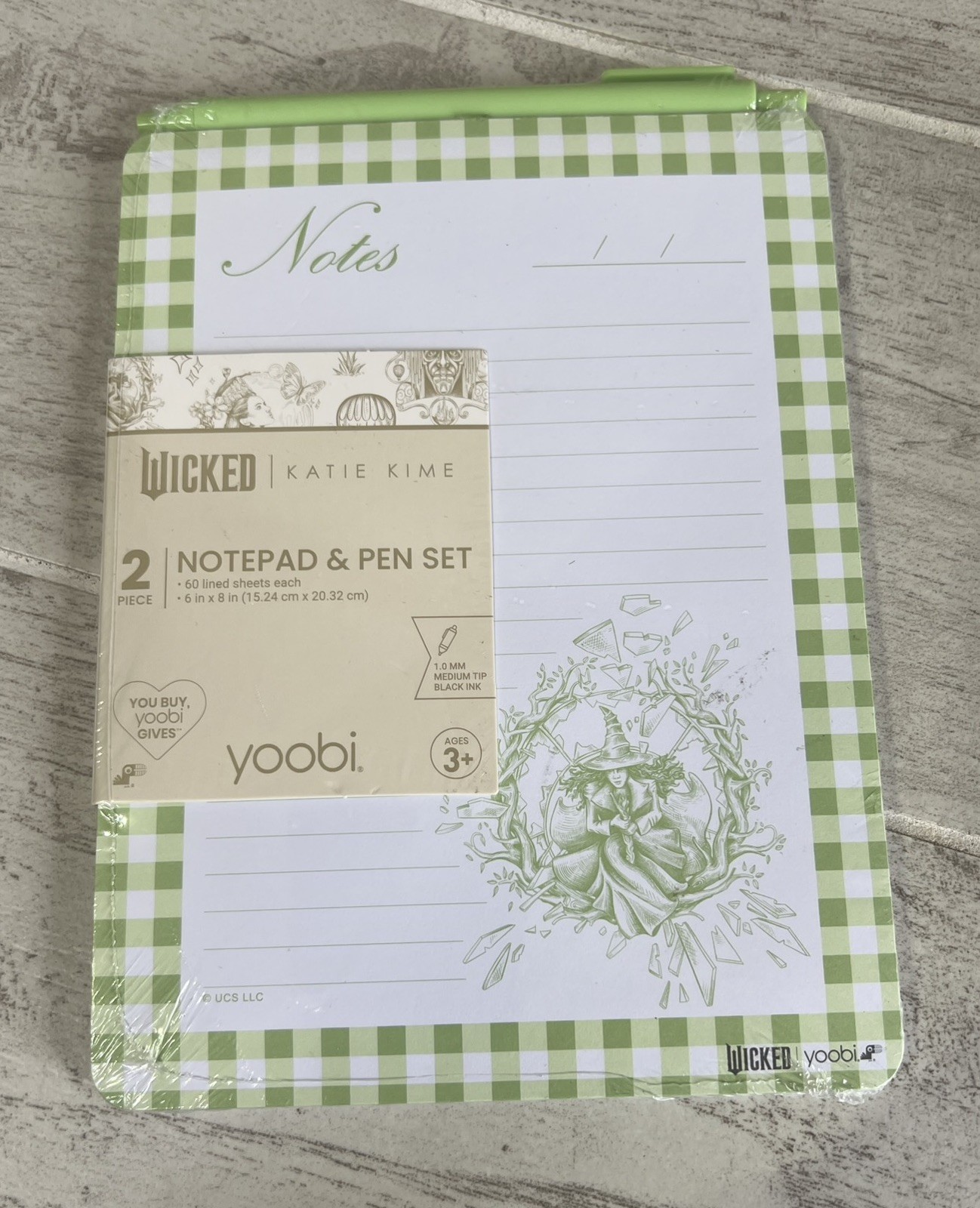 Wicked x Katie Kime Yoobi Elphaba Notepad & Pen Stationary Set