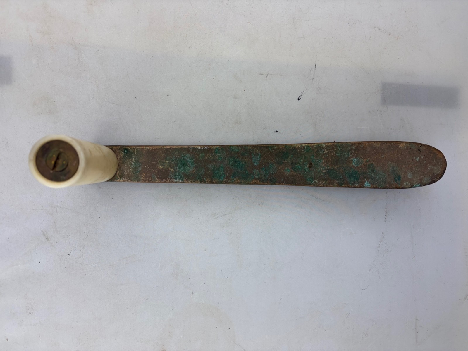 Cast Bronze Winch Handle 13" w/ white handles