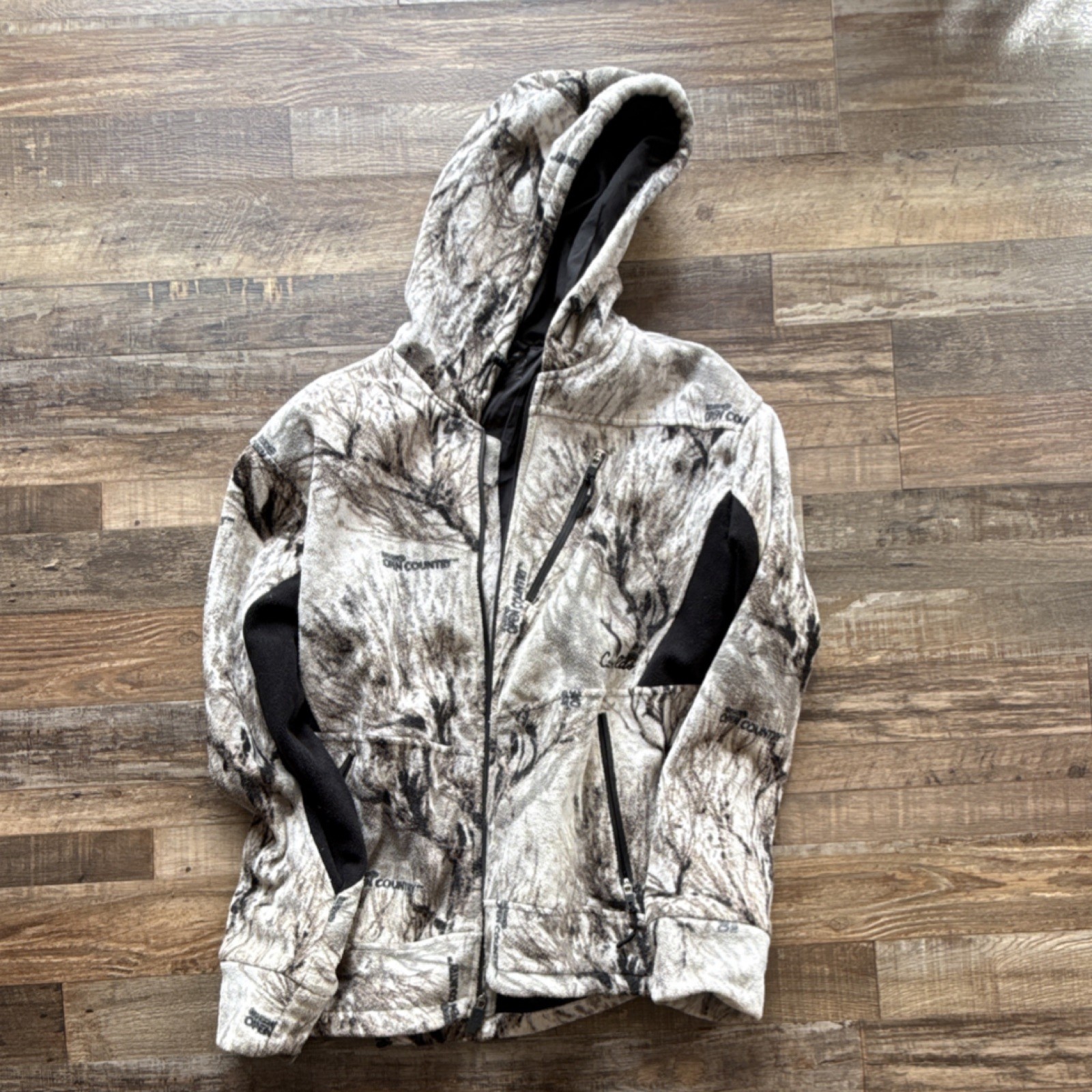 Cabela's L Regular Snow Camouflage Hooded Hunting Jacket Polyester