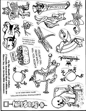 Unmounted Rubber Stamp Plate, Unmounted/Uncut Pink Rubber Stamps